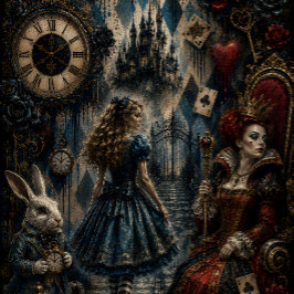Dark Wonderland Alice and Queen decoupage 薄葉紙