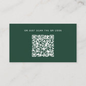 Dark Woodland Green Wedding Details + QR Code エンクロージャーカード (裏面)