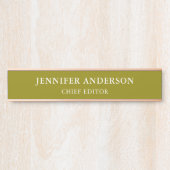 Dark Yellow Professional Modern Plain Minimalist サインプレート (正面)