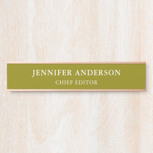 Dark Yellow Professional Modern Plain Minimalist サインプレート (正面)