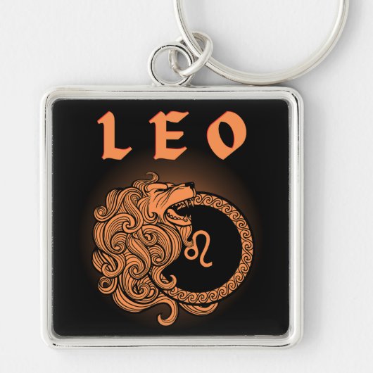 Dark Zodiac - Leo | Medieval Astrology Art キーホルダー (正面)