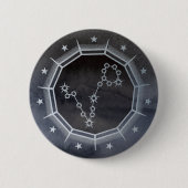 Dark Zodiac: Pisces Birth Sign Black & Silver 缶バッジ (正面)