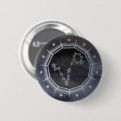 Dark Zodiac: Pisces Birth Sign Black & Silver 缶バッジ (正面&裏面)