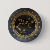 Dark Zodiac: Sagittarius Birth Sign Black & Gold 缶バッジ (正面)