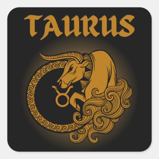 Dark Zodiac - Taurus | Medieval Astrology Art スクエアシール (正面)