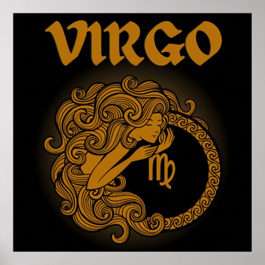 Dark Zodiac - Virgo | Medieval Astrology Art ポスター (正面)