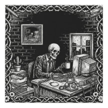 DarkAcademia Skeleton Office Sophisticated Burnout