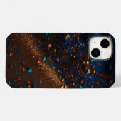 DarkBlue SandyBrownグリッターiPhone Mateタフケース Case-Mate iPhoneケース (裏面 (横))