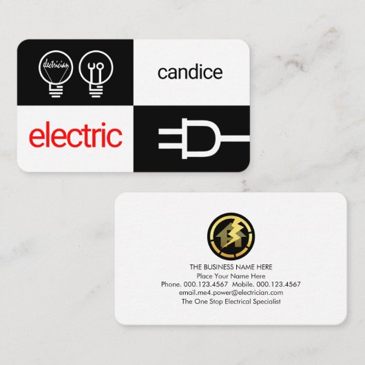 Darkness And Light Electric Squares 名刺 (正面/裏面)