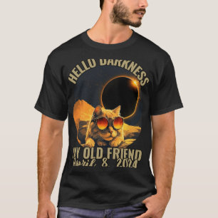 Darkness My Old Friend Cat With 太陽の Eclipse Gles Tシャツ