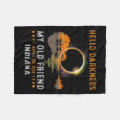 Darkness My Old Friend Total Eclipse 2024インディアナ フリースブランケット (正面(横))