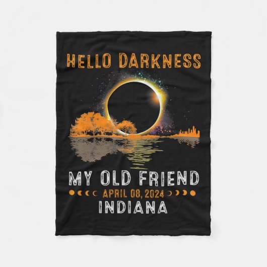 Darkness My Old Friend Total Eclipse 2024インディアナ フリースブランケット (正面)