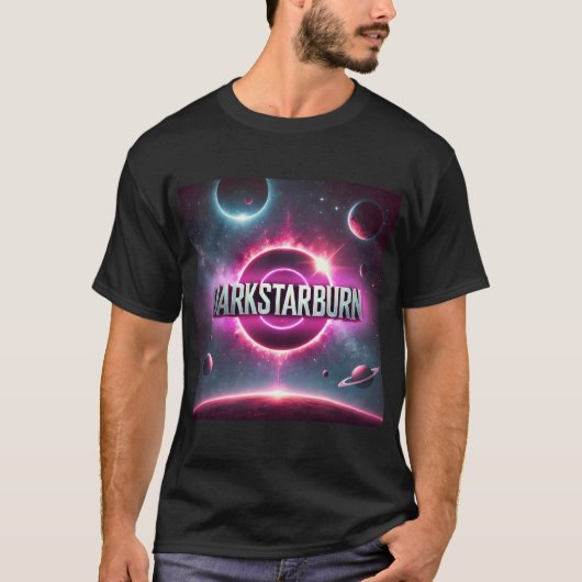 DarkStarBurn銀河系プリント Tシャツ (正面)