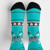 DarkTurquoise Bow - Name Number Socks ソックス (上部)