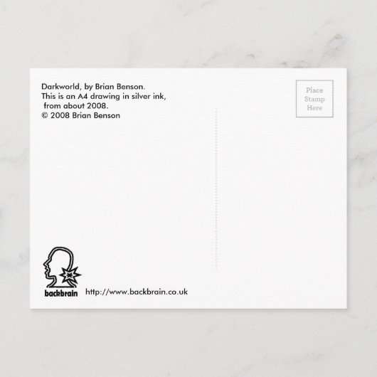 Darkworld、Brian Benson著 ポストカード (裏面)