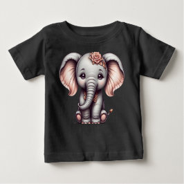 Darla the Elephant Baby Tee - Dreamy Portrait ベビーTシャツ
