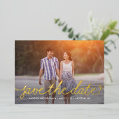 Darlingスクリプ実在トフォイル日付カードを保存 箔招待状 (立ち正面)