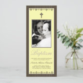 Darling ビクトリアン 4x9.25インチレモンバプテスマ招待状 招待状 (スタンド正面)