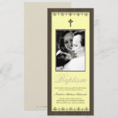 Darling ビクトリアン 4x9.25インチレモンバプテスマ招待状 招待状 (正面/裏面)