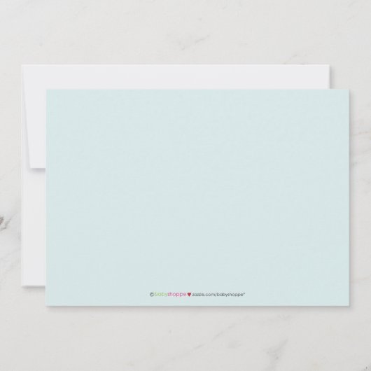 Darling 5x7ツインボーイ/ガールアクア誕生のお知らせ 案内状 (裏面)