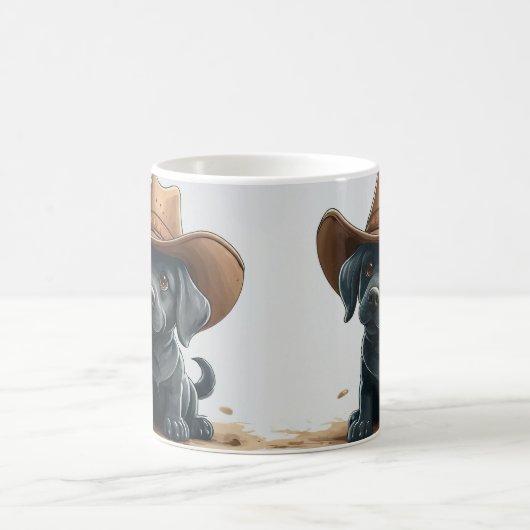 Darling Black Labの子犬が瞬間を明るくする コーヒーマグカップ (中央)