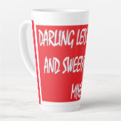 Darling Lets Entwine愛好家は赤い白を喜ぶ カフェラテマグ (左アングル)