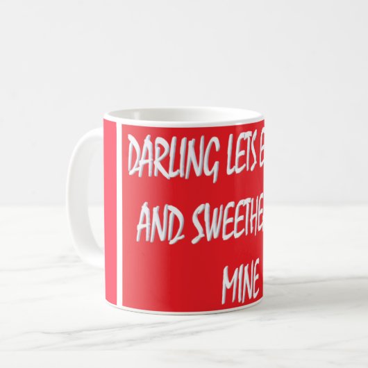Darling Lets Entwine愛好家は赤い白を喜ぶ コーヒーマグカップ (正面左)