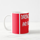 Darling Lets Entwine愛好家は赤い白を喜ぶ コーヒーマグカップ (左)