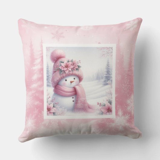 Darling Pinkmas Winter Forest Pillow Kids Decor クッション (裏面)