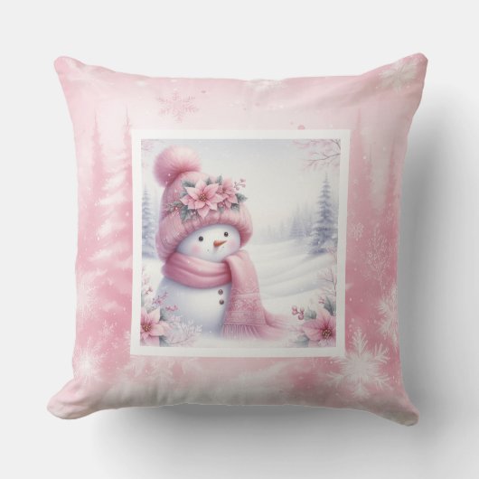 Darling Pinkmas Winter Forest Pillow Kids Decor クッション (正面)