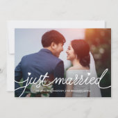 Darling Script編集可能カラー結婚の発表 サンキューカード (正面)