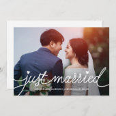 Darling Script編集可能カラー結婚の発表 サンキューカード (正面/裏面)