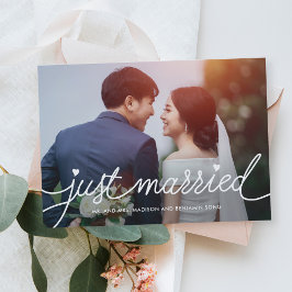 Darling Script編集可能カラー結婚の発表 サンキューカード