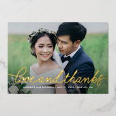 Darling Script 実在 FOILフォトサンキューカード 箔招待状 (正面)