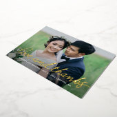 Darling Script 実在 FOILフォトサンキューカード 箔招待状 (回転した状態)