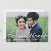 Darling Script Editable Color'結婚s Thank You サンキューカード (正面)