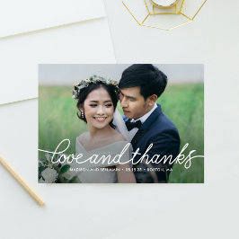 Darling Script Editable Color'結婚s Thank You サンキューカード