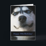 Darling Smiling Husky おもしろい 30th Birthday Card カード<br><div class="desc">可愛いカードが30番になるとスマイルだ！スマイルと美しい青い目のハスキー、このカードは30歳にスマイルをもたらす。30おもしろい日ユーモアのあるを祝う方法と方法。</div>