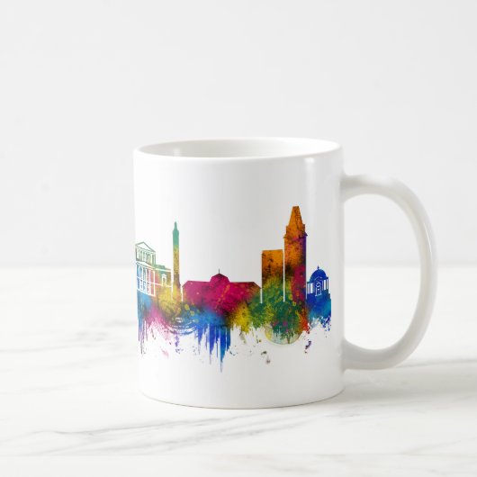Darmstadt Germany Skyline コーヒーマグカップ (右)