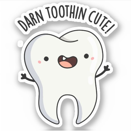 Darn Tooth-inかわいいおもしろいTooth Pun シール (正面)