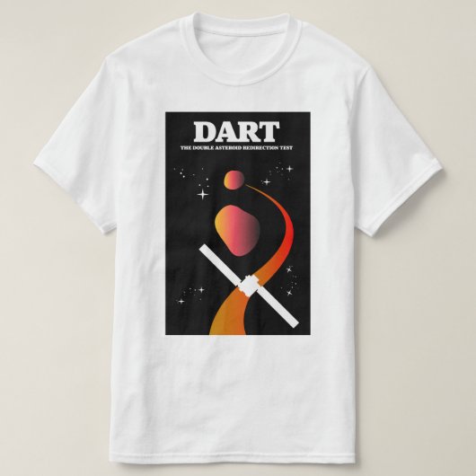 DART宇宙ミッション宇宙アート。 Tシャツ (デザイン正面)