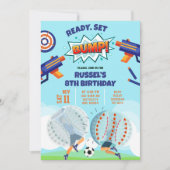 Dart Gun and Bubble Soccer Birthday 招待状 (正面)