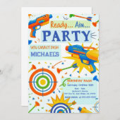 Dart Gun Birthday Invitation 招待状 (正面/裏面)