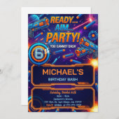 Dart Gun Birthday Invitation 招待状 (正面/裏面)