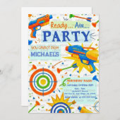 Dart Gun Birthday Invitation 招待状 (正面/裏面)