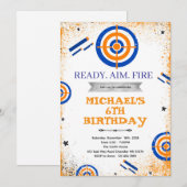 Dart gun birthday party invitation 招待状 (正面/裏面)
