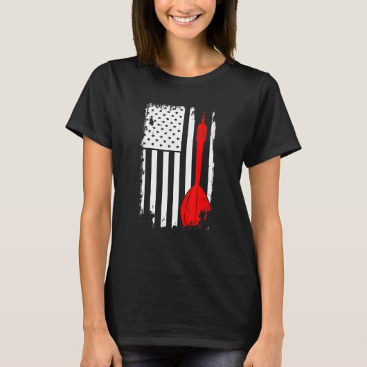 Dart Lover Player Darts ArrAmerican Flag Tシャツ (正面)
