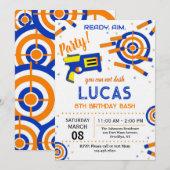 Dart Party Birthday Invitation | Dart Gun 招待状 (正面/裏面)