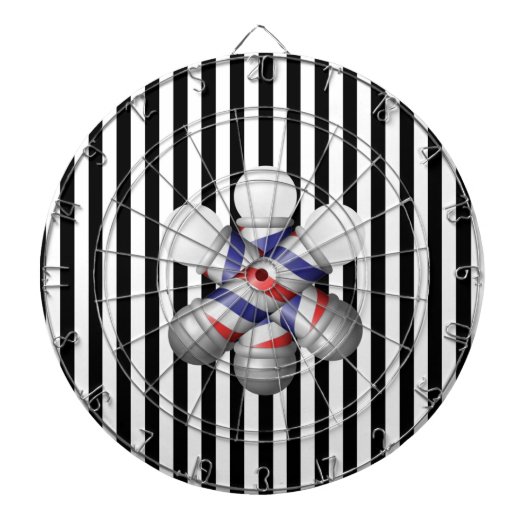 Dartboard Black & White Stripe Barber Pole Barbers ダーツボード (正面)
