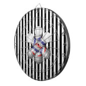 Dartboard Black & White Stripe Barber Pole Barbers ダーツボード (正面右)